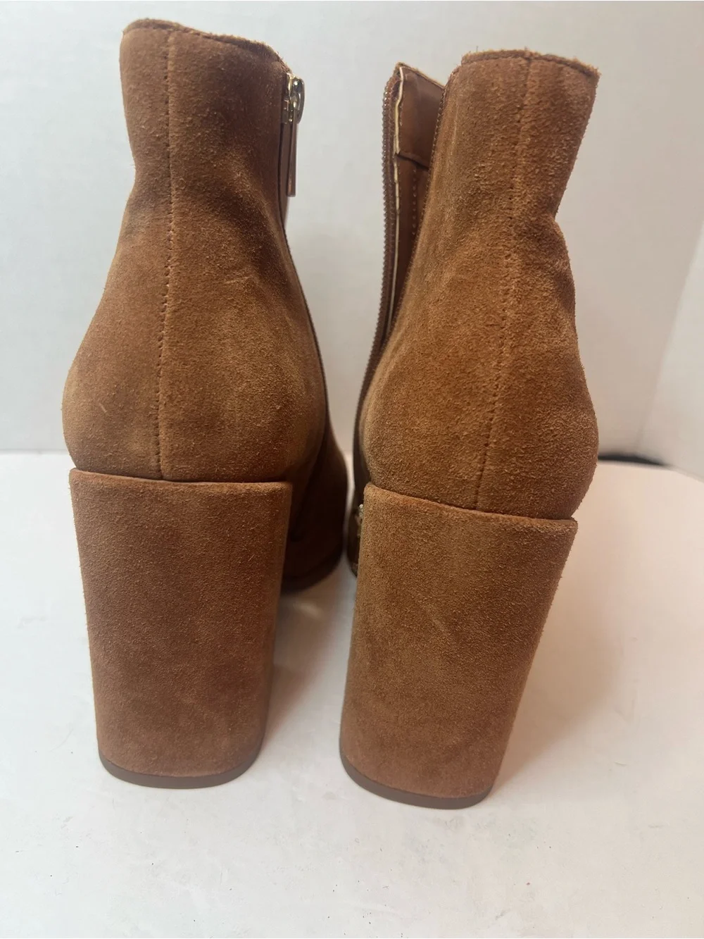 Jessica Simpson Suede Tan Block Heel Ankle Boots size 8.5 Like New!